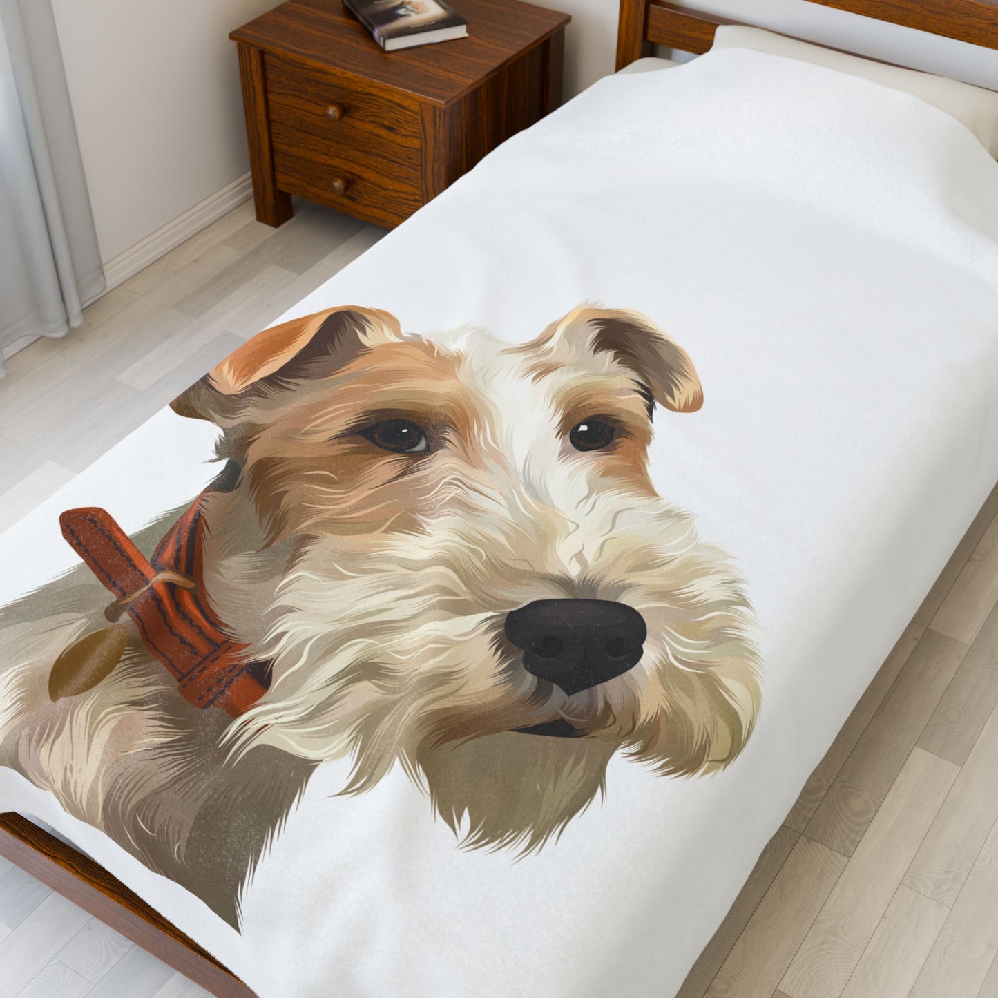Cozy Pet Portrait Velveteen Plush Blanket | Dog Lover Gift, Home Decor, Snuggle Blanket, Wedding Present, Personalized Blanket