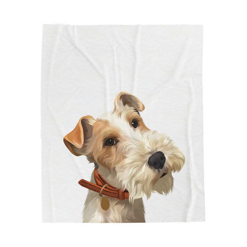Cozy Pet Portrait Velveteen Plush Blanket | Dog Lover Gift, Home Decor, Snuggle Blanket, Wedding Present, Personalized Blanket