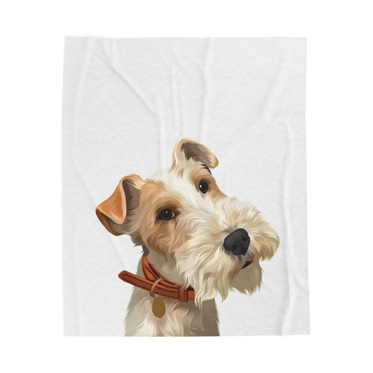Cozy Pet Portrait Velveteen Plush Blanket | Dog Lover Gift, Home Decor, Snuggle Blanket, Wedding Present, Personalized Blanket
