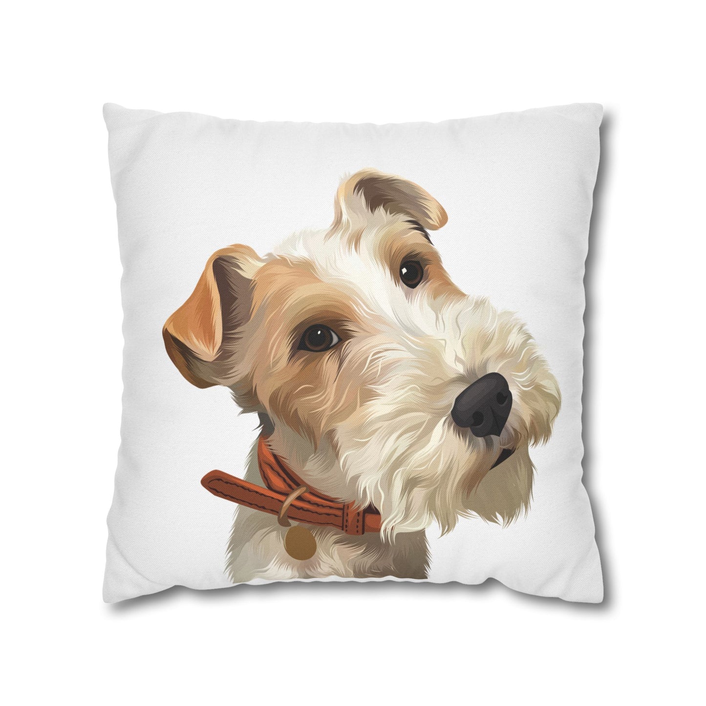 Adorable Dog Portrait Pillowcase, Pet Lover Gift, Home Decor, Cute Cushion Cover, Animal Art, Decorative Pillow