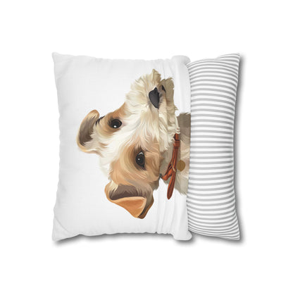 Adorable Dog Portrait Pillowcase, Pet Lover Gift, Home Decor, Cute Cushion Cover, Animal Art, Decorative Pillow