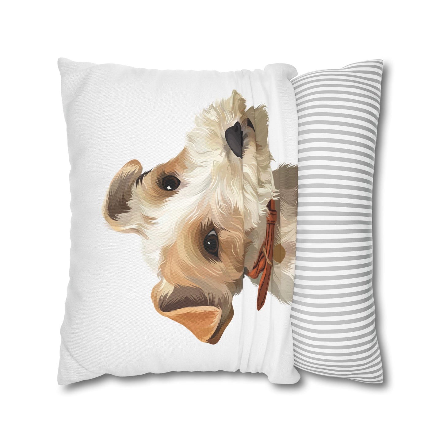 Adorable Dog Portrait Pillowcase, Pet Lover Gift, Home Decor, Cute Cushion Cover, Animal Art, Decorative Pillow