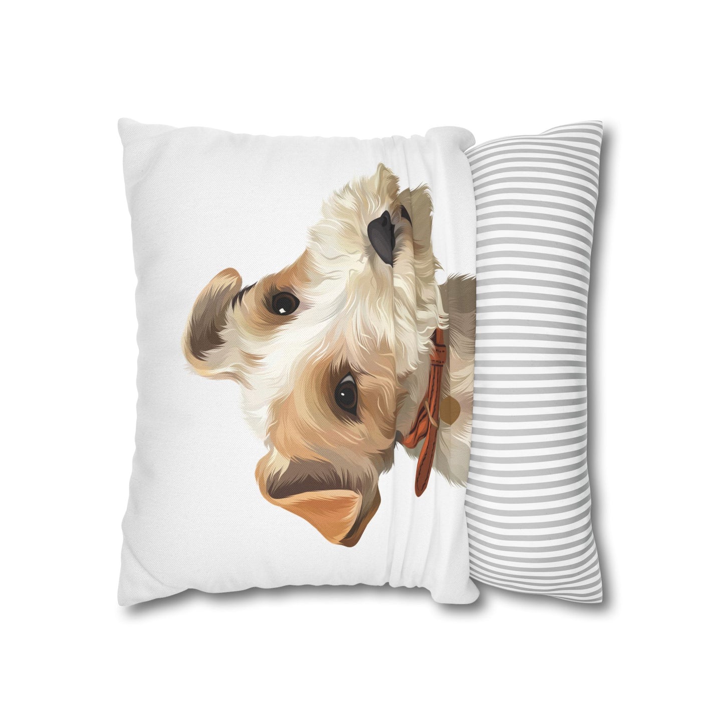 Adorable Dog Portrait Pillowcase, Pet Lover Gift, Home Decor, Cute Cushion Cover, Animal Art, Decorative Pillow