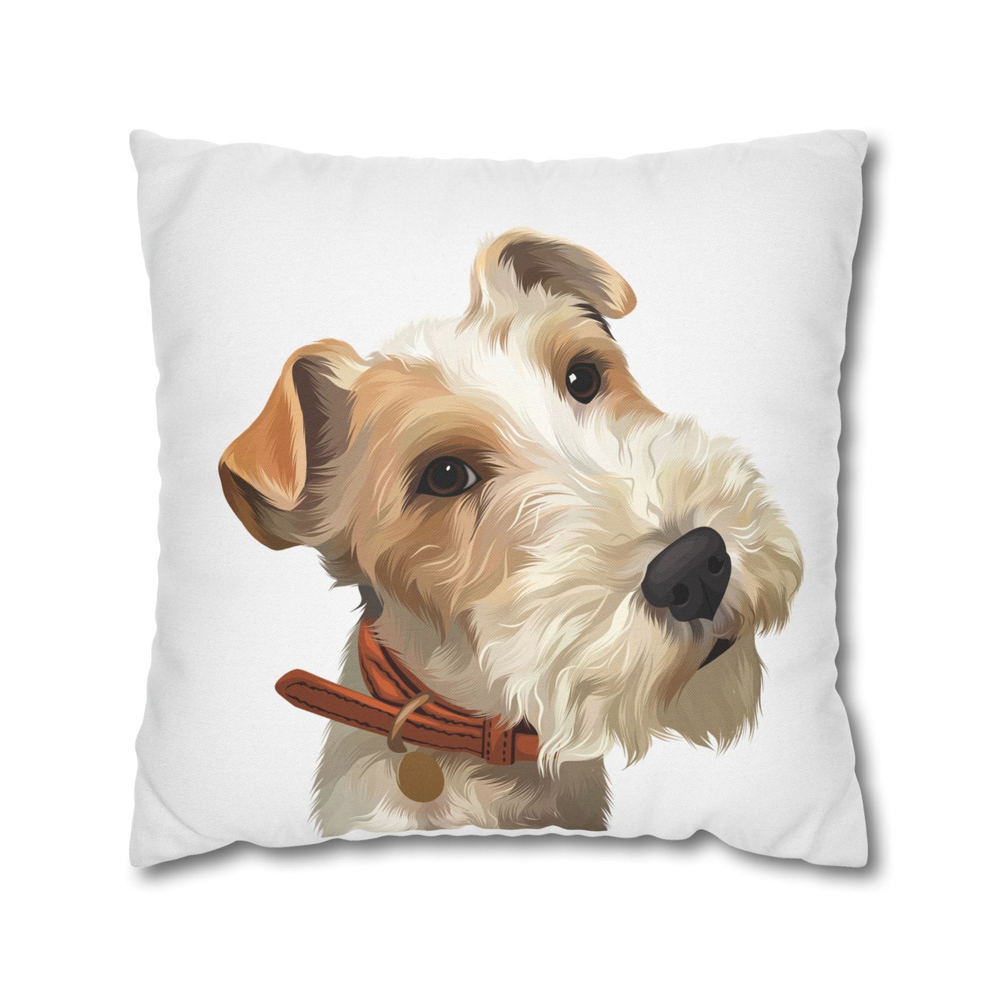 Adorable Dog Portrait Pillowcase, Pet Lover Gift, Home Decor, Cute Cushion Cover, Animal Art, Decorative Pillow