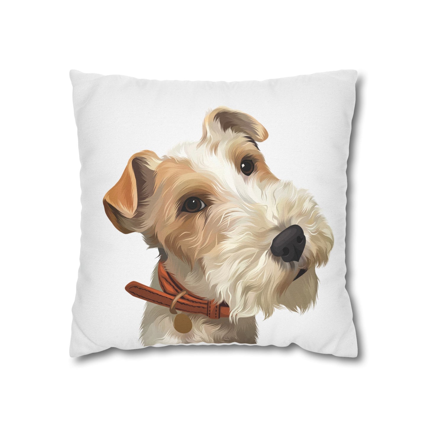 Adorable Dog Portrait Pillowcase, Pet Lover Gift, Home Decor, Cute Cushion Cover, Animal Art, Decorative Pillow