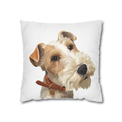 Adorable Dog Portrait Pillowcase, Pet Lover Gift, Home Decor, Cute Cushion Cover, Animal Art, Decorative Pillow