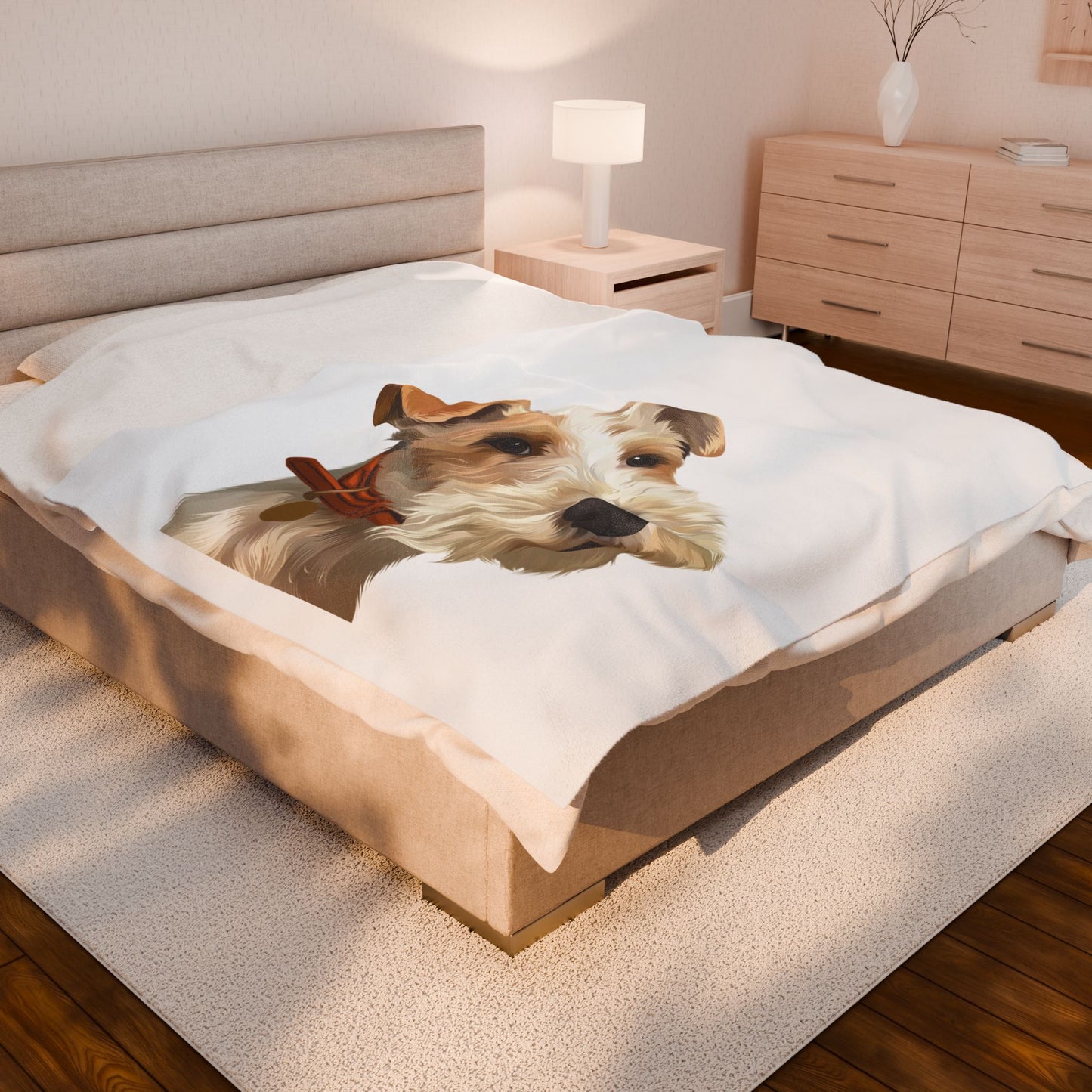 Cozy Pet Portrait Velveteen Plush Blanket | Dog Lover Gift, Home Decor, Snuggle Blanket, Wedding Present, Personalized Blanket