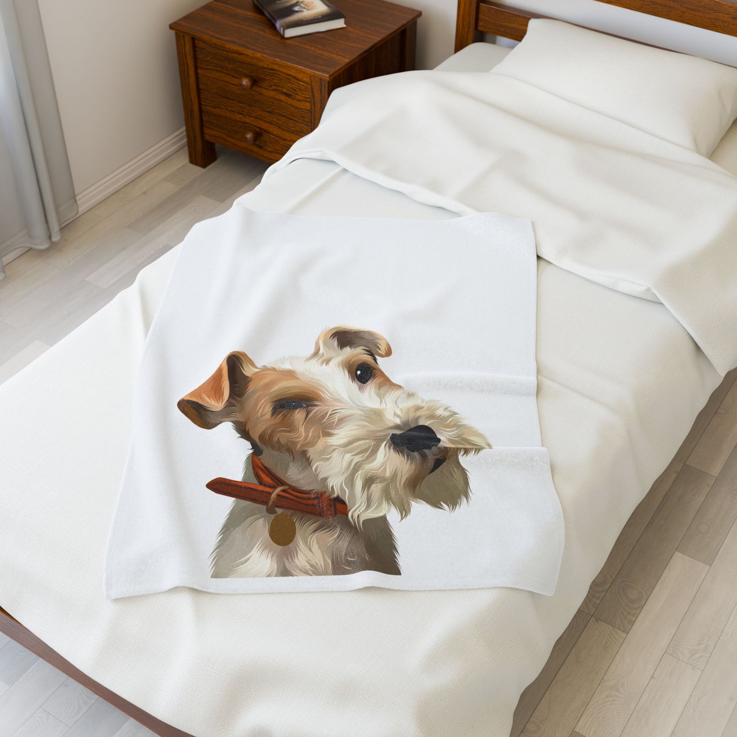 Cozy Pet Portrait Velveteen Plush Blanket | Dog Lover Gift, Home Decor, Snuggle Blanket, Wedding Present, Personalized Blanket